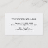 白黒アールヌーボーの中国のなタイル- 名刺 (裏面)