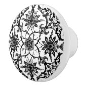 白黒アールヌーボーの中国のなパターン- セラミックノブ (右)