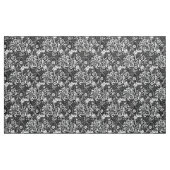 白黒アールヌーボーの海藻花柄 ファブリック (ヤード)