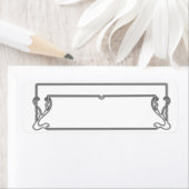 白黒アールヌーボーフレーム住所 シール (インサイチュ)