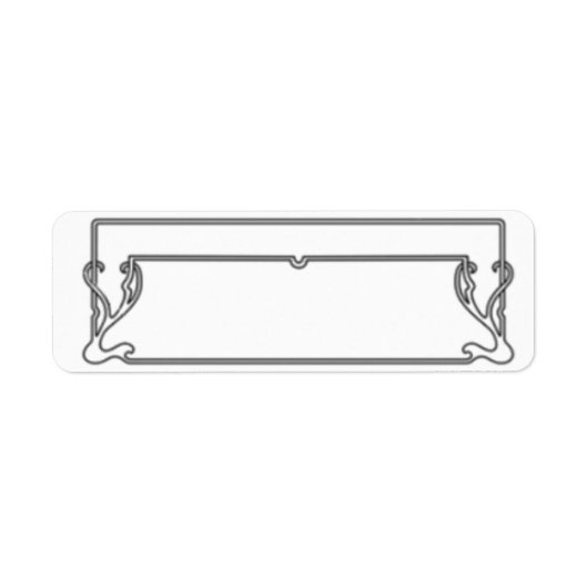 白黒アールヌーボーフレーム住所 シール (正面)