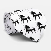 白黒アールポップ・アートの馬シルエットネクタイ ネクタイ (ロール)