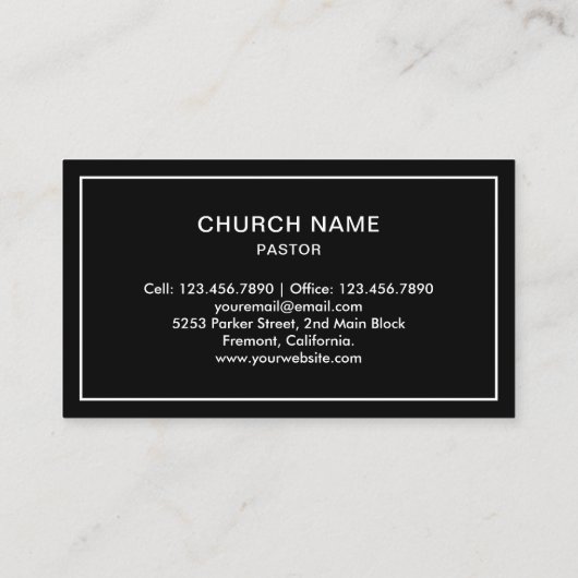 白黒イエスキリスト十字架 名刺 (裏面)