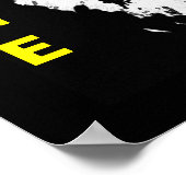 白黒イエローアポップ・アートのート勇気ライオンのポスター ポスター (角)