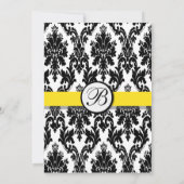 白黒イエローダマスクウェディング招待状 招待状 (裏面)