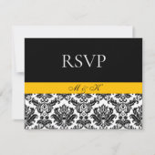 白黒イエローダマスクRSVP 出欠カード (正面)