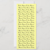 白黒イエローピーコック羽ベビーシャワー 招待状 (裏面)