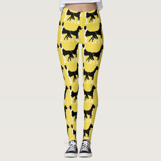 白黒イエローボストングレートダネス レギンス (正面)