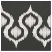 白黒イカットの種族パターン ファブリック (クローズアップ)