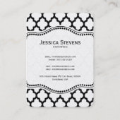 白黒イカットクローバーパタモダンーン 名刺 (裏面)