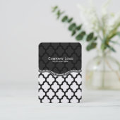 白黒イカットクローバーパタモダンーン 名刺 (スタンド正面)