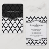 白黒イカットクローバーパタモダンーン 名刺 (正面/裏面)