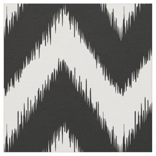 白黒イカットシェブロン ファブリック (クローズアップ)