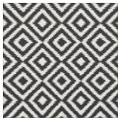 白黒イカット正方形モザイクアートパターン ファブリック (クローズアップ)