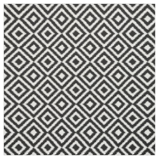 白黒イカット正方形モザイクアートパターン ファブリック (見本)