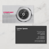 白黒イギリスの無線のダイヤル- 名刺 (正面/裏面)