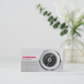 白黒イギリスの無線のダイヤル- 名刺 (スタンド正面)