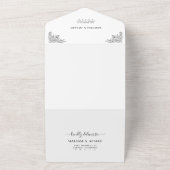 白黒イスラムモダンミニマルフローラニカ オールインワン招待状 (外側)