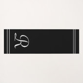 白黒イニシャルモノグラムエクササイズ ヨガマット (裏面(横))