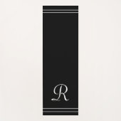 白黒イニシャルモノグラムエクササイズ ヨガマット (正面)