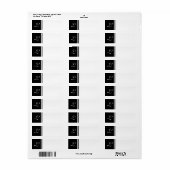 白黒イニシャルラベル – カスタマイズ可能な背景 ラベル (フルシート)