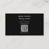 白黒イニシャルロゴプロフェッショナルQRコード 名刺 (裏面)