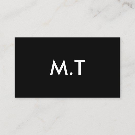 白黒イニシャルロゴプロフェッショナルQRコード 名刺 (正面)