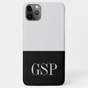 白黒イニシャル色ブロック iPhone 11 PRO MAXケース