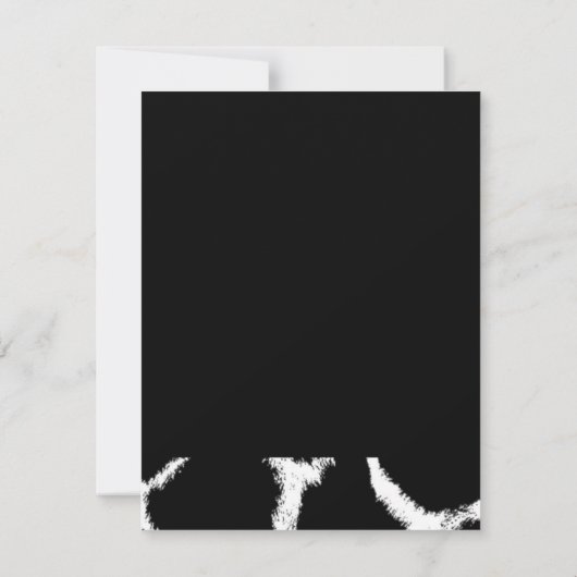 白黒イニシャル返信カード 出欠カード (裏面)