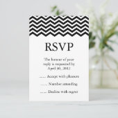 白黒イベントの返信、RSVP、または応答カード 出欠カード (スタンド正面)