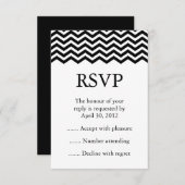 白黒イベントの返信、RSVP、または応答カード 出欠カード (正面/裏面)