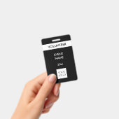 白黒イベントボランティアロゴバッジ バッジ (手持ち)