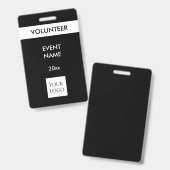 白黒イベントボランティアロゴバッジ バッジ (正面＆裏面)