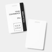 白黒イベントボランティアロゴバッジ バッジ (正面＆裏面)