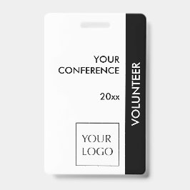 白黒イベントボランティアロゴバッジ バッジ