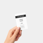 白黒イベントボランティアロゴバッジ バッジ (手持ち)