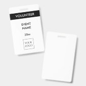 白黒イベントボランティアロゴバッジ バッジ (正面＆裏面)
