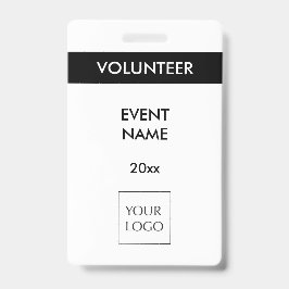 白黒イベントボランティアロゴバッジ バッジ