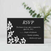 白黒イベント返信、RSVP、または返信カード 出欠カード (スタンド正面)