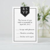 白黒イベント返信、RSVP、または返信カード 出欠カード (スタンド正面)