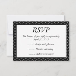 白黒イベント返信、RSVP、または返信カード 出欠カード