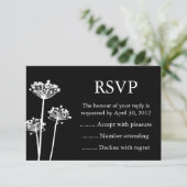 白黒イベント返信、RSVP、または返信カード 出欠カード (スタンド正面)