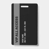 白黒イベントVIPすべてのアクセスパスイベントID バッジ (裏面)