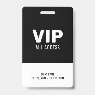 白黒イベントVIPすべてのアクセスパスイベントID バッジ