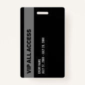 白黒イベントVIPすべてのアクセスパスイベントID バッジ (裏面)