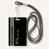 白黒イベントVIPすべてのアクセスパスイベントID バッジ (裏面ランヤード)