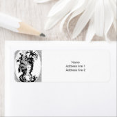 白黒イラストレーションのマリー・アントワネット ラベル (インサイチュ)