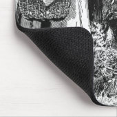 白黒イラストレーションレッドライディングフードウルフ マウスパッド (コーナー)