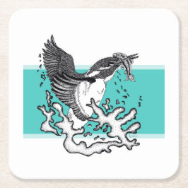 白黒イラストレーション スクエアペーパーコースター