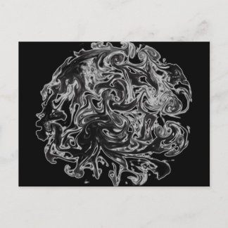 白黒インクの渦巻き旋回 ポストカード